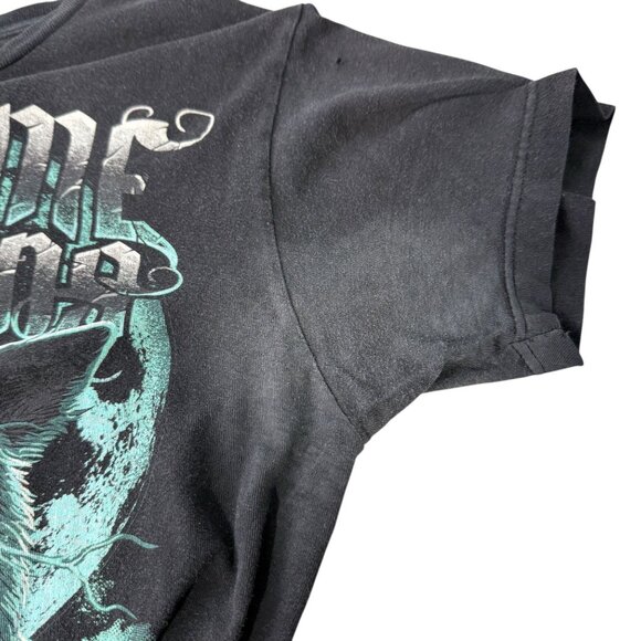 We Came As Romans Black T-Shirt Wolf Crossbones Graphic Tee Y2K Style Large - Picture 5 of 8
